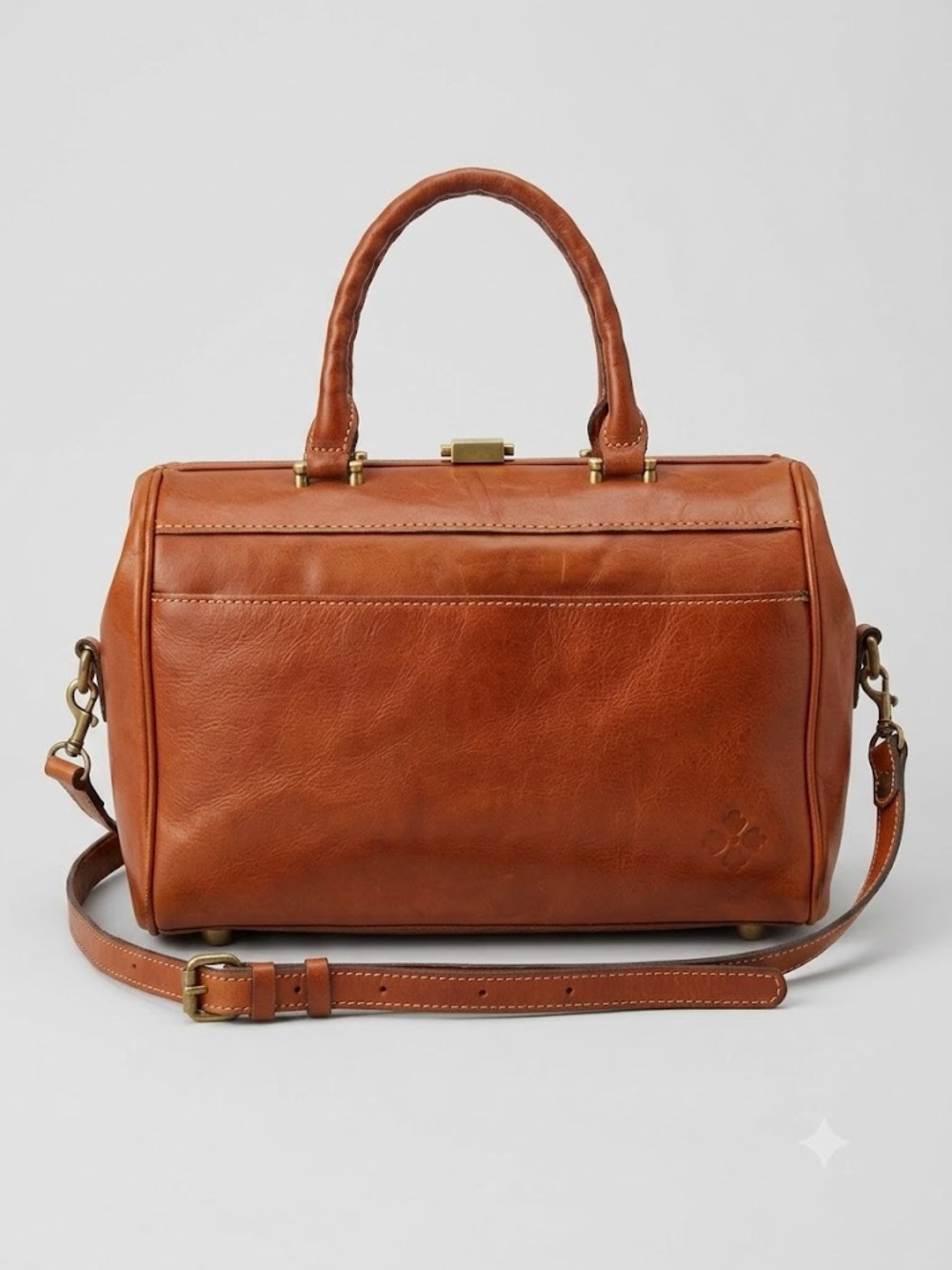 Vintage Patricia Nash Morina Doctor Bag 100% Italian Leather Cognac Tan - Picture 14 of 14
